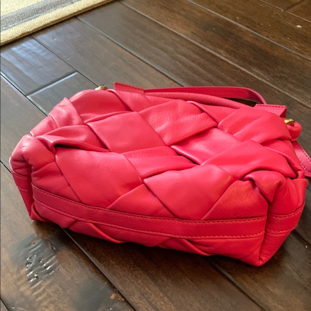 Valentina Fiore Hot Pink Quilted Leather Bag Made in Italy 🇮🇹 EUC - Picture 6 of 7